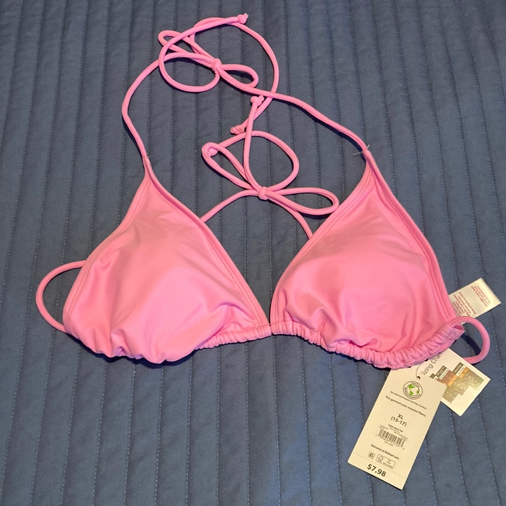 No Boundaries Pink Triangle Bikini Top Size XL